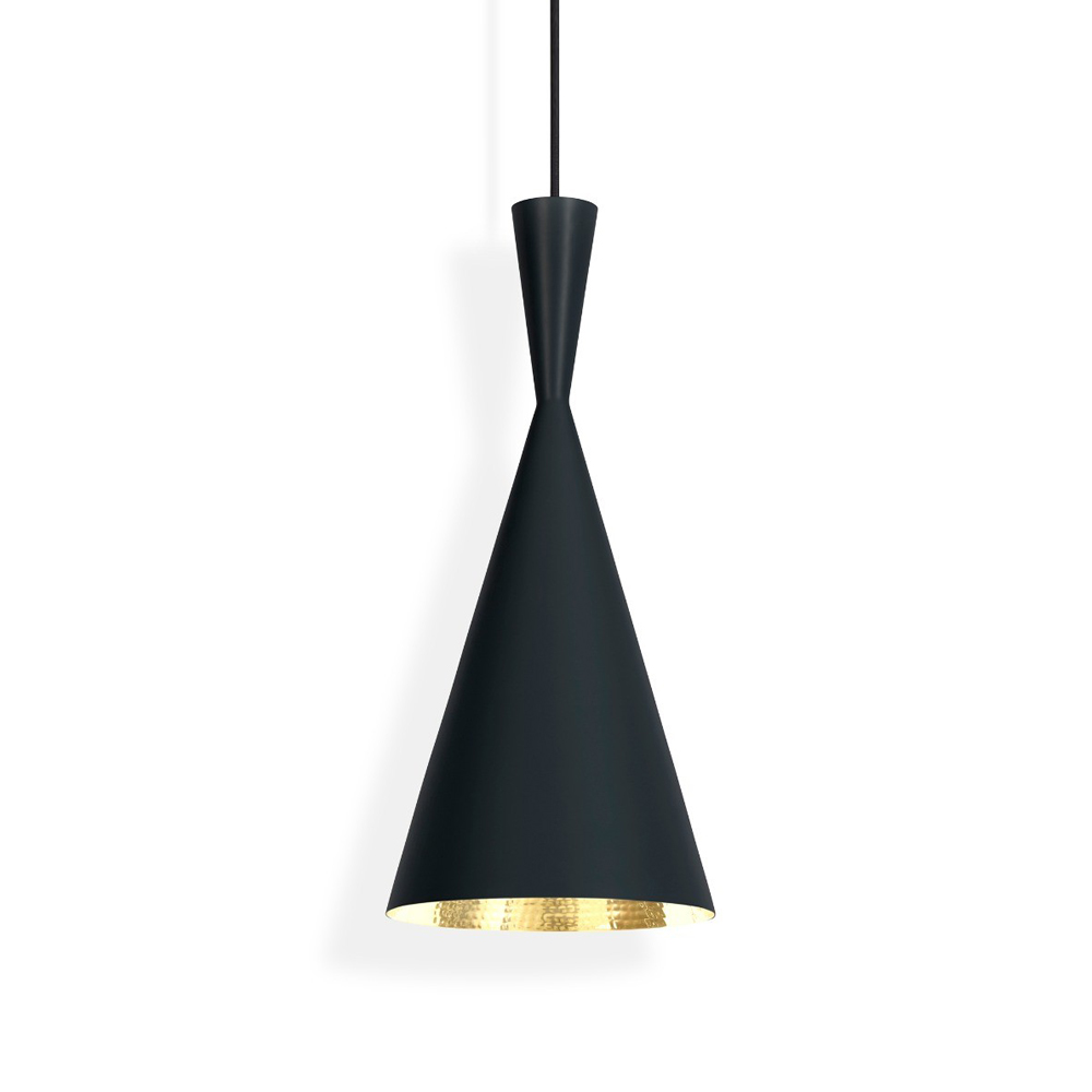 【北歐櫥窗】Tom Dixon Beat Pendant Tall Black 黑金壺形 LED 吊燈（錐瓶、220V）