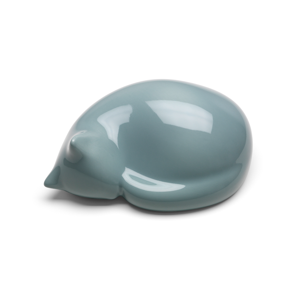 【北歐櫥窗】Vitra Resting Cat 捲曲貓（大、灰藍、亮面）