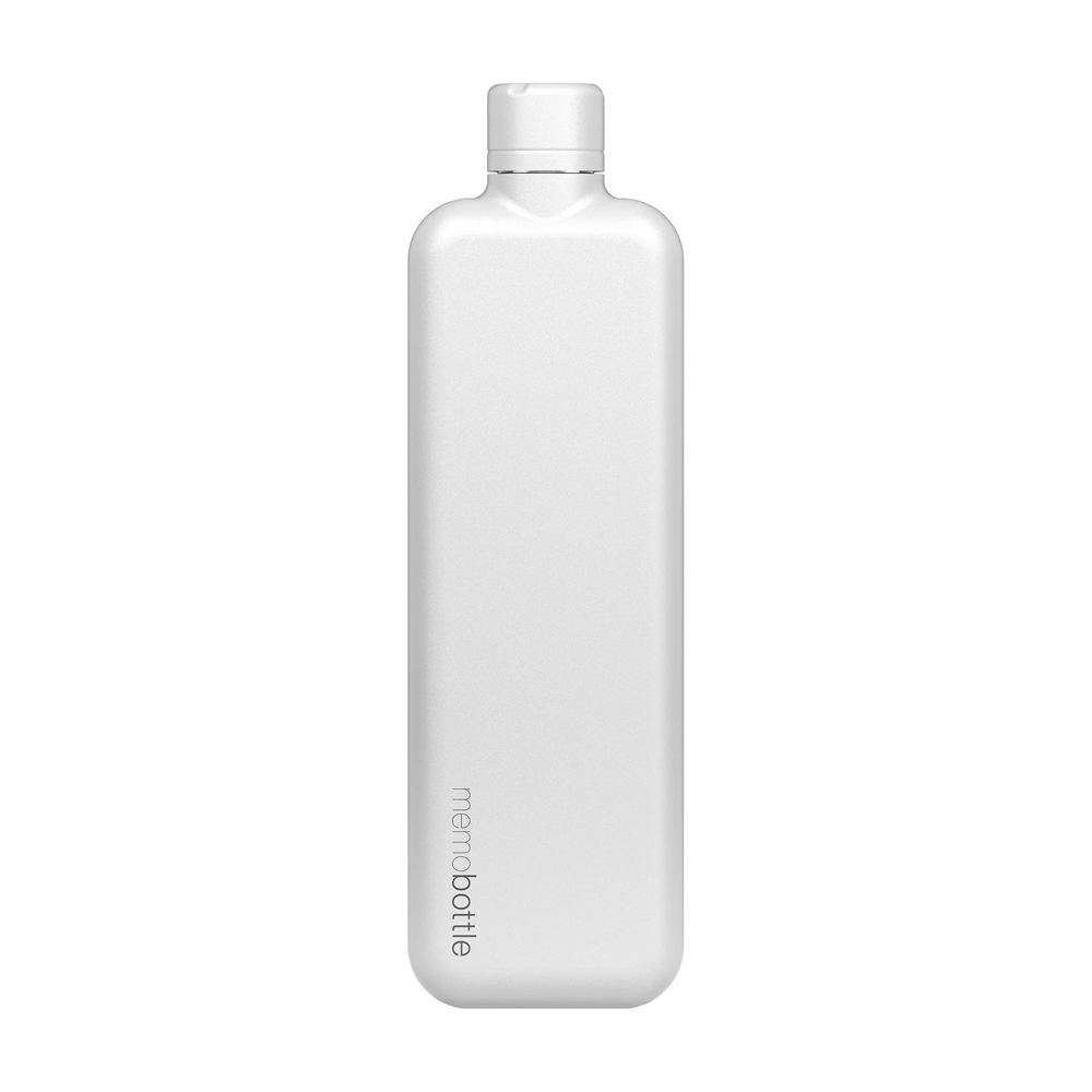 【北歐櫥窗】memobottle Slim 不鏽鋼薄型輕旅水瓶（白）