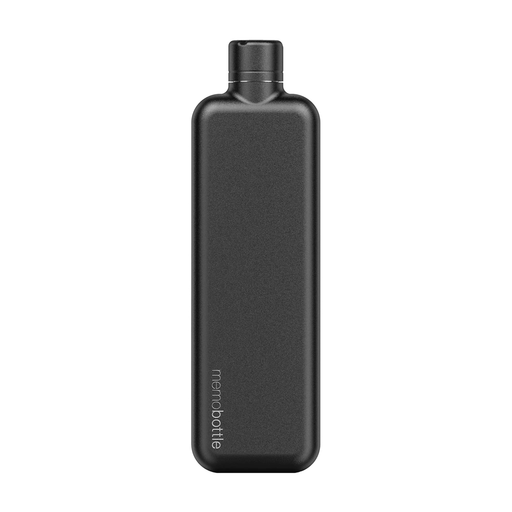 【北歐櫥窗】memobottle Slim 不鏽鋼薄型輕旅水瓶（黑）