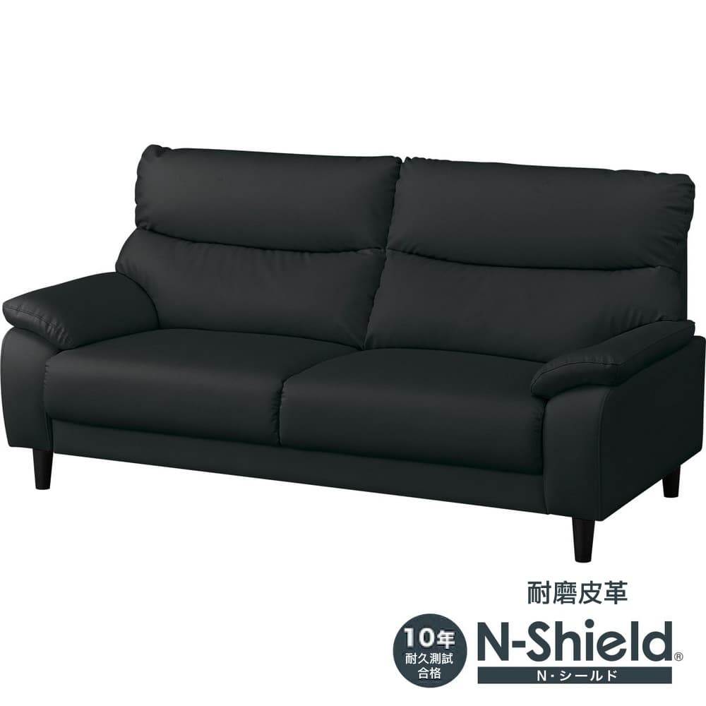 【NITORI 宜得利家居】◎耐磨皮革3人用沙發 MK02 KD N-SHIELD BK