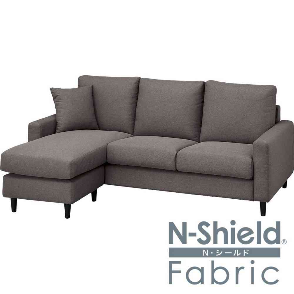 【NITORI 宜得利家居】◎耐磨耐刮 布質L型沙發 貓抓布 CS-02 N-SHIELD H-DGY