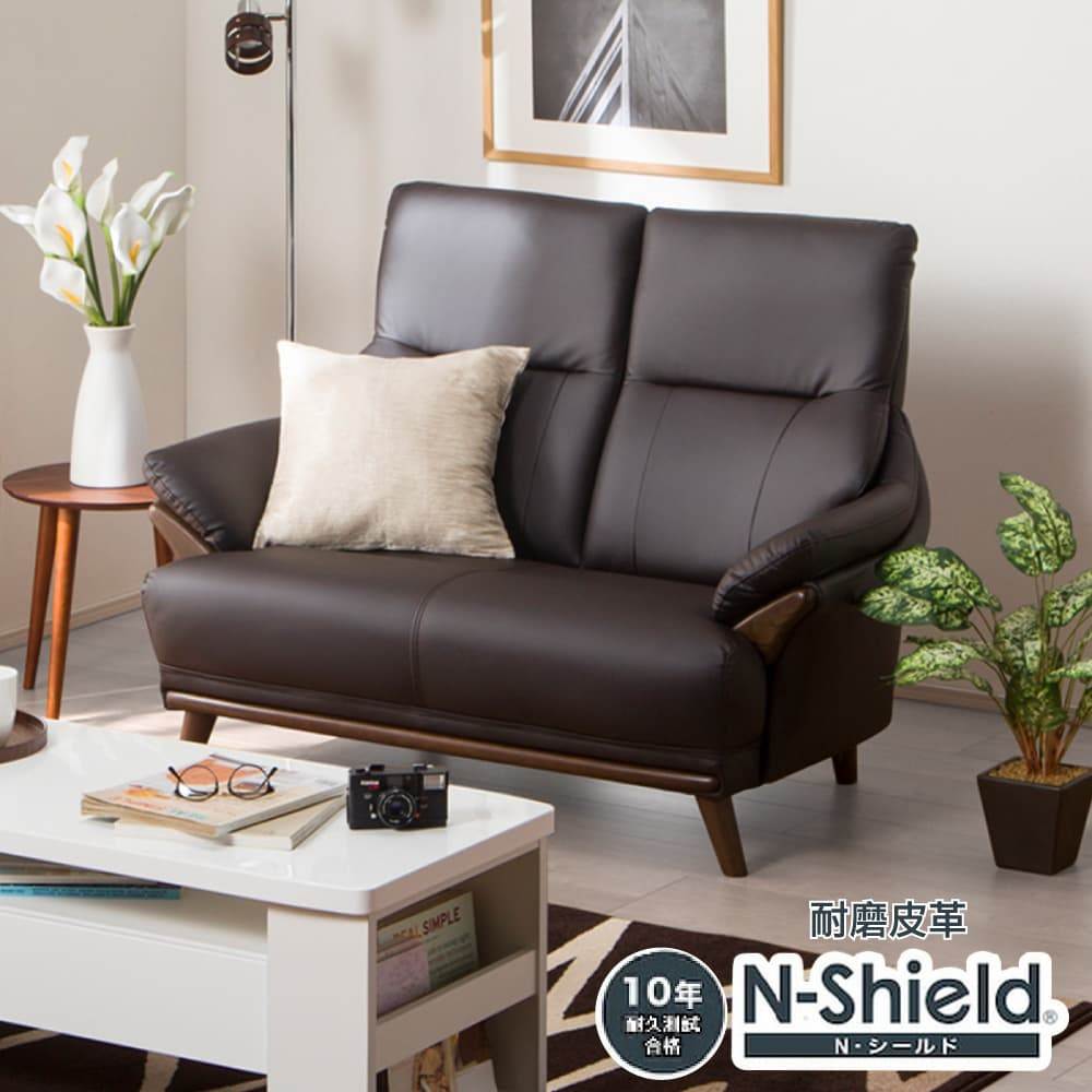 【NITORI 宜得利家居】◎(網購限定)耐磨皮革2人用沙發 N-SHIELD KOTEI3 LT DBR(EC)