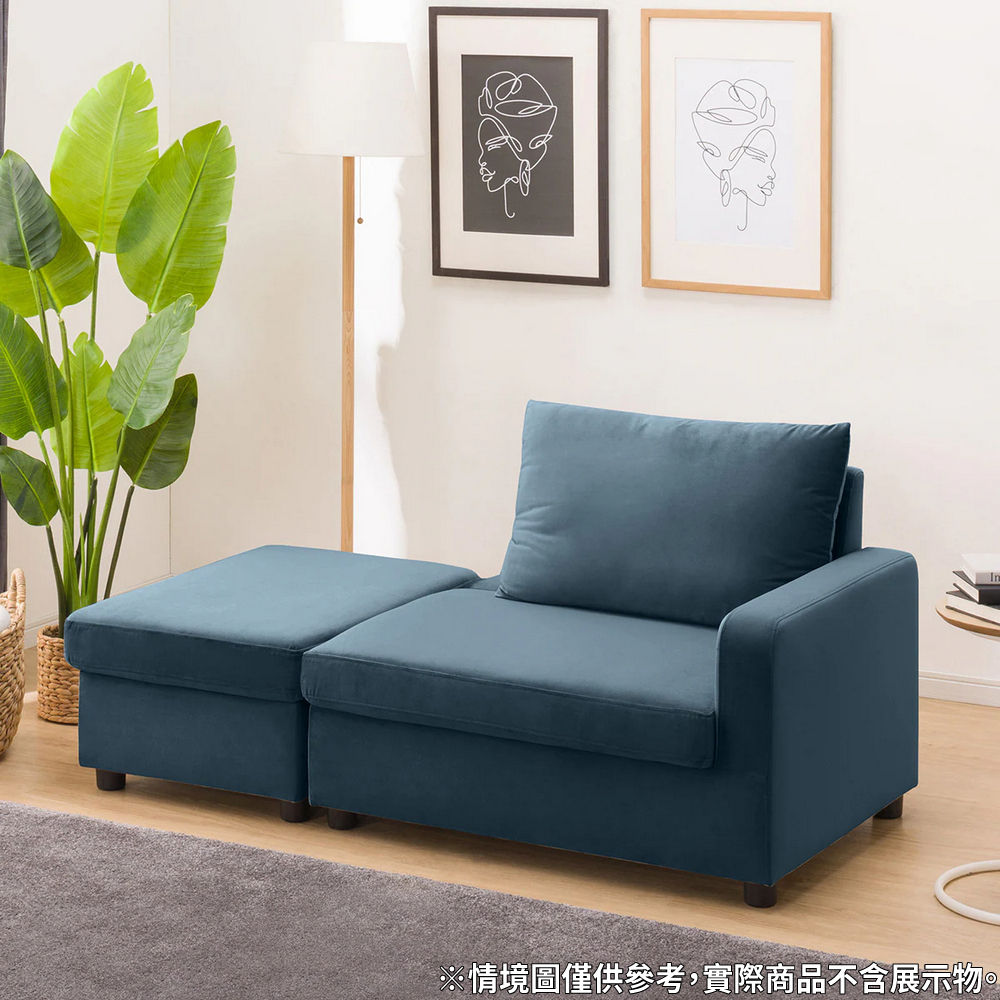 【NITORI 宜得利家居】◎(網購限定)單人沙發 1人用布沙發 附收納機能 GC2328 BL(EC)