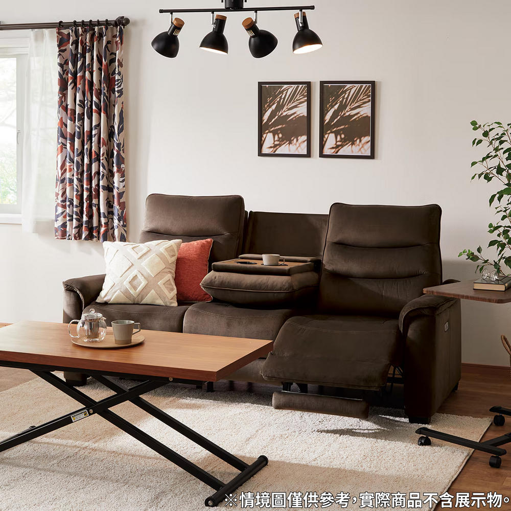 【NITORI 宜得利家居】◎3人用電動可躺式沙發 電動沙發 N-BELIEVA 3 布 BR
