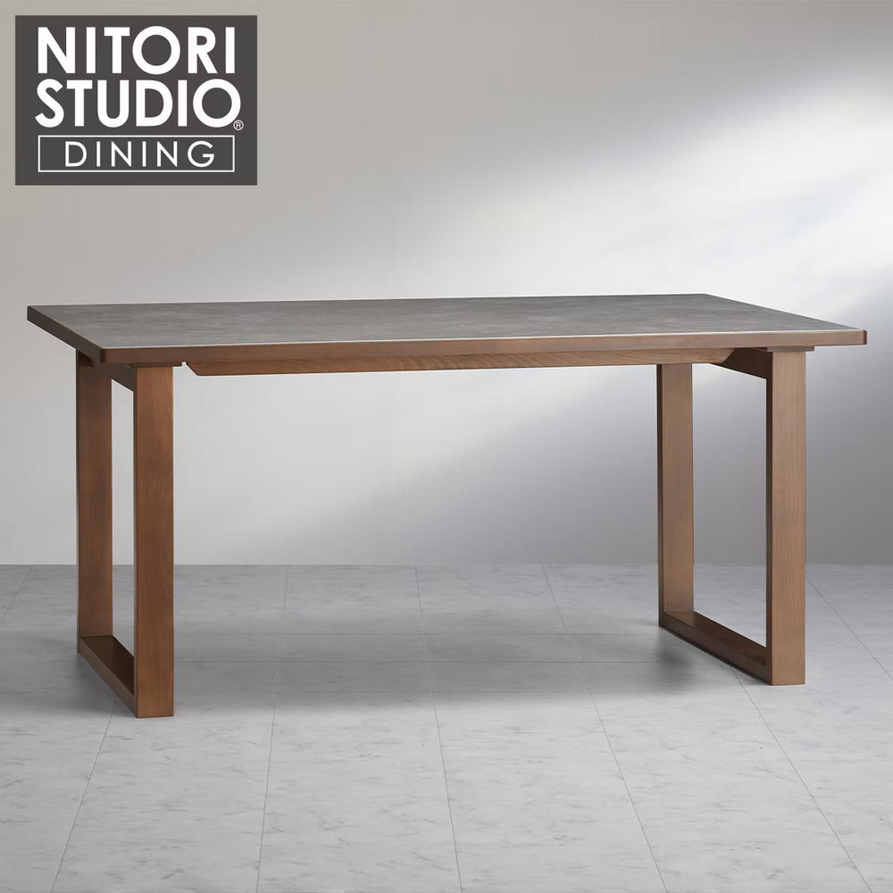 【NITORI 宜得利家居】◎陶板實木餐桌 N COLLECTION T-11U 150 MBR/GY