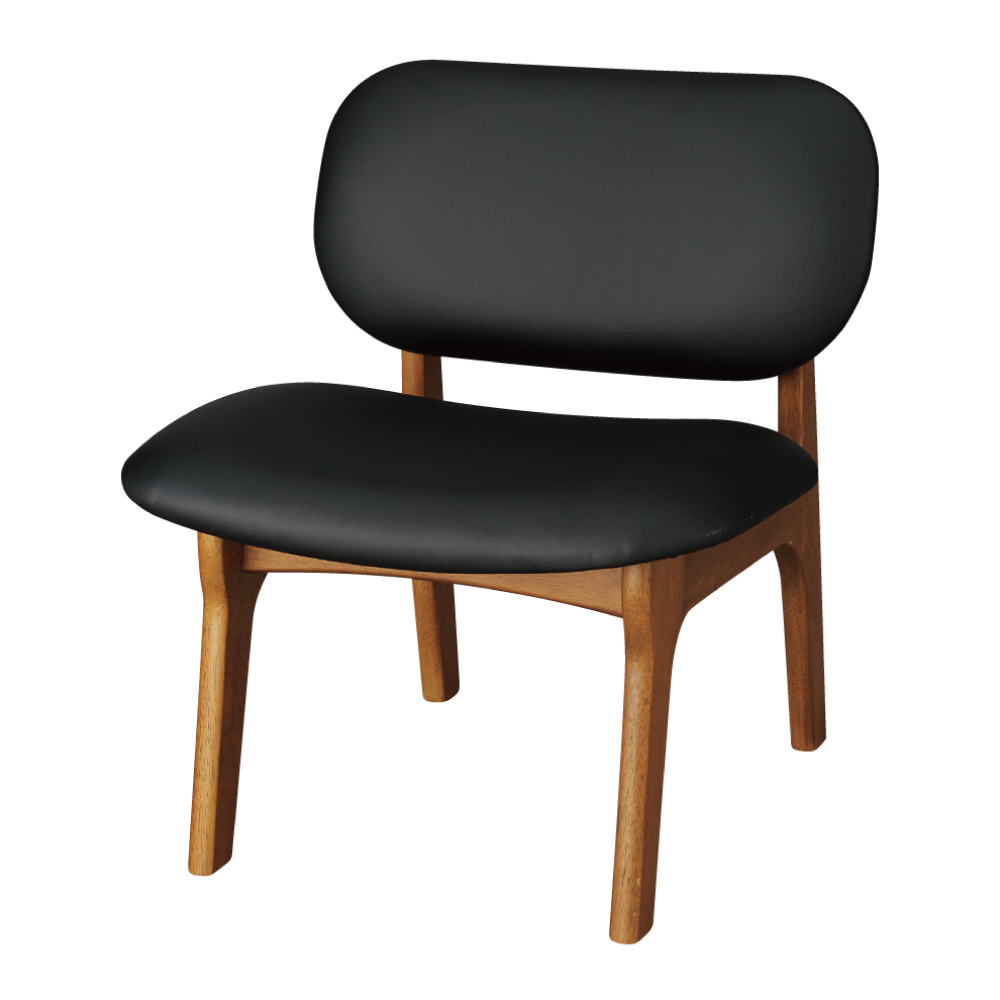 【NITORI 宜得利家居】◆耐磨皮革實木餐椅 RELAX WIDE NS MBR/BK 橡膠木