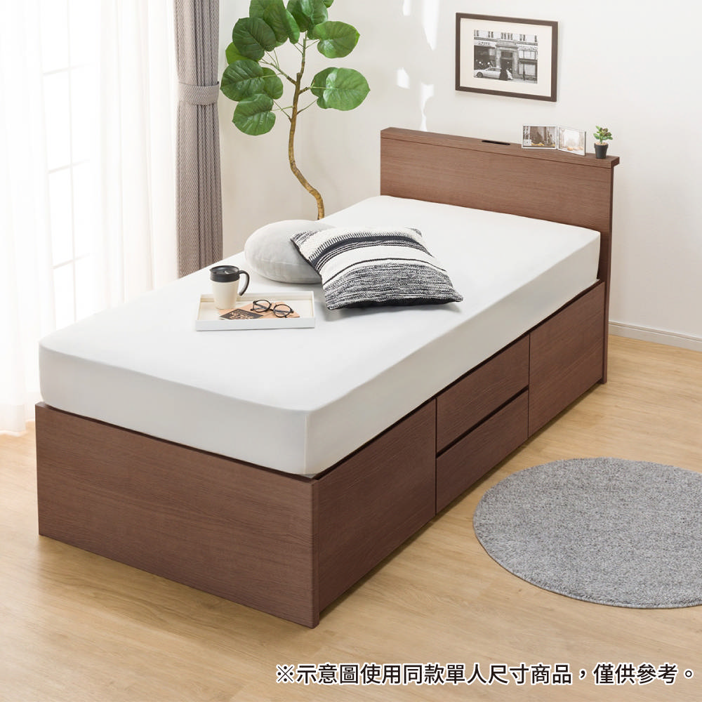 【NITORI 宜得利家居】◎雙人床座 床架 N-ZIO-T BOX MBR 附充電孔
