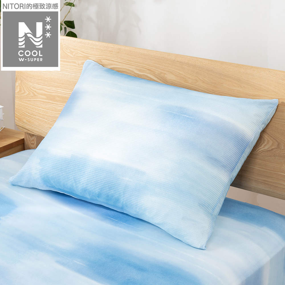 【NITORI 宜得利家居】極致涼感 枕套 N COOL WSP BL D2518 50×70