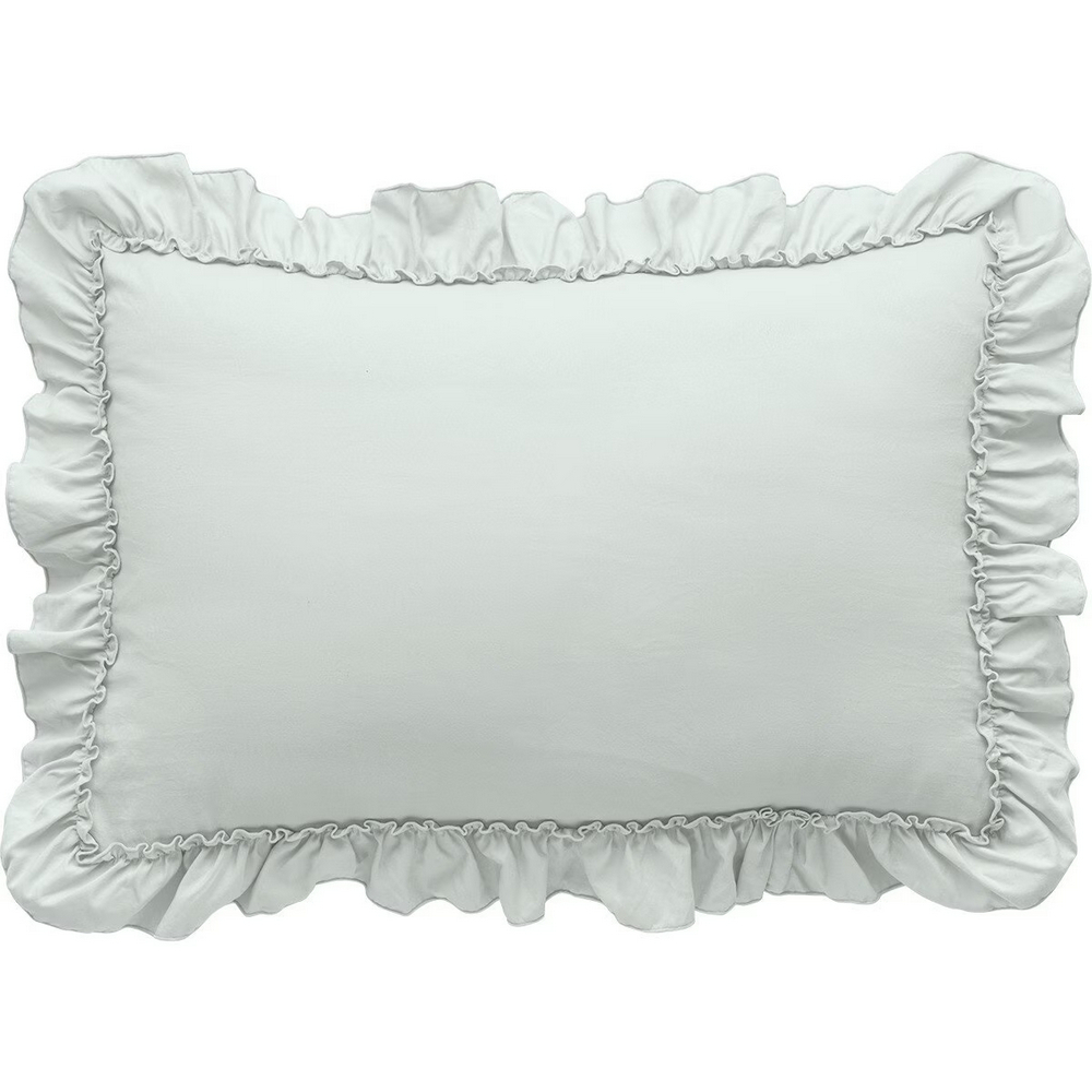 【NITORI 宜得利家居】【DECO HOME商品】枕套有褶邊 WASH F6 GR