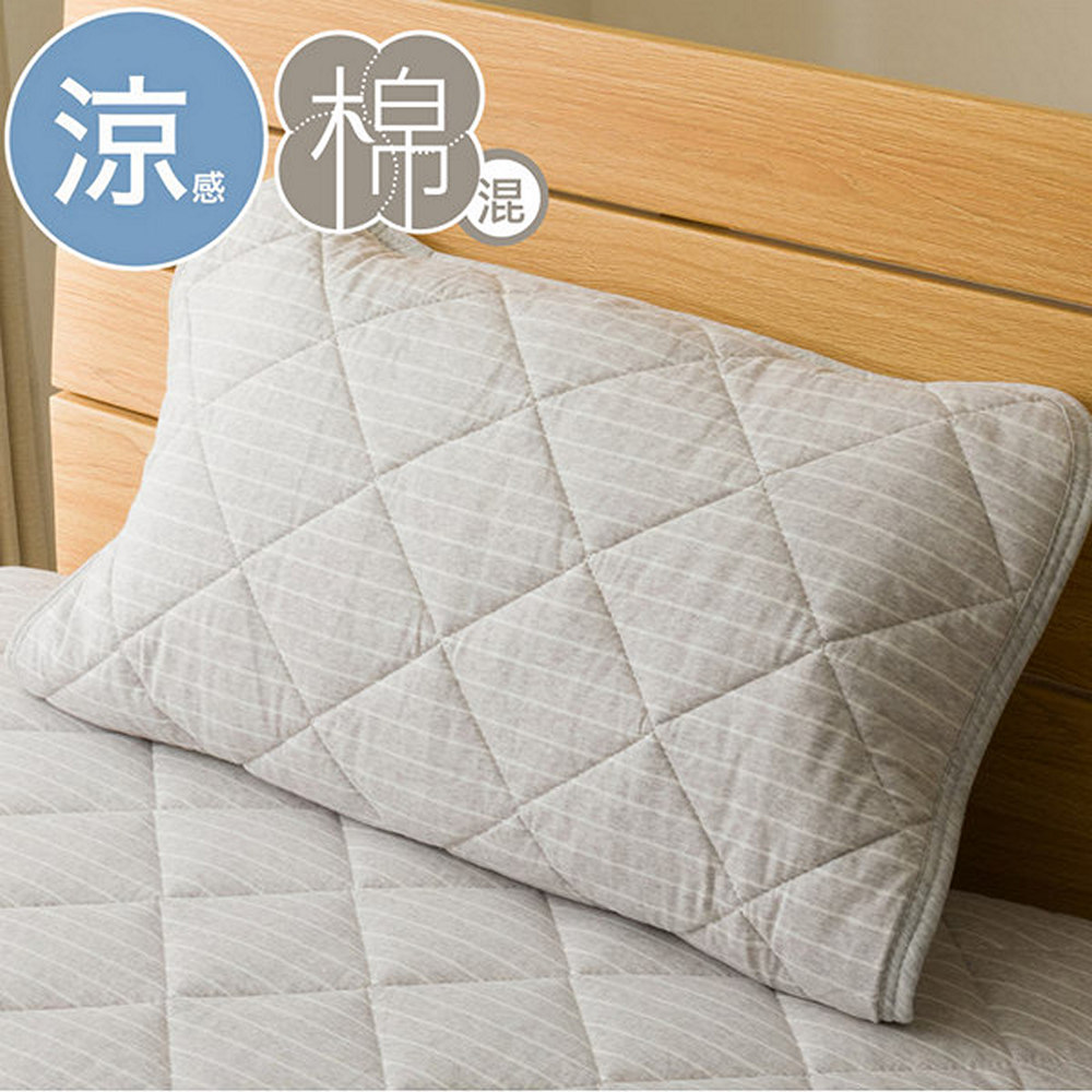 【NITORI 宜得利家居】涼感枕頭保潔墊 HINYARI COTTON GY S2520