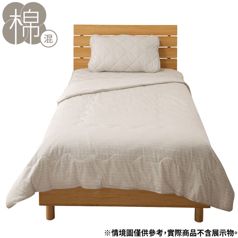 【NITORI 宜得利家居】涼被 HINYARI COTTON GY 單人 S2520