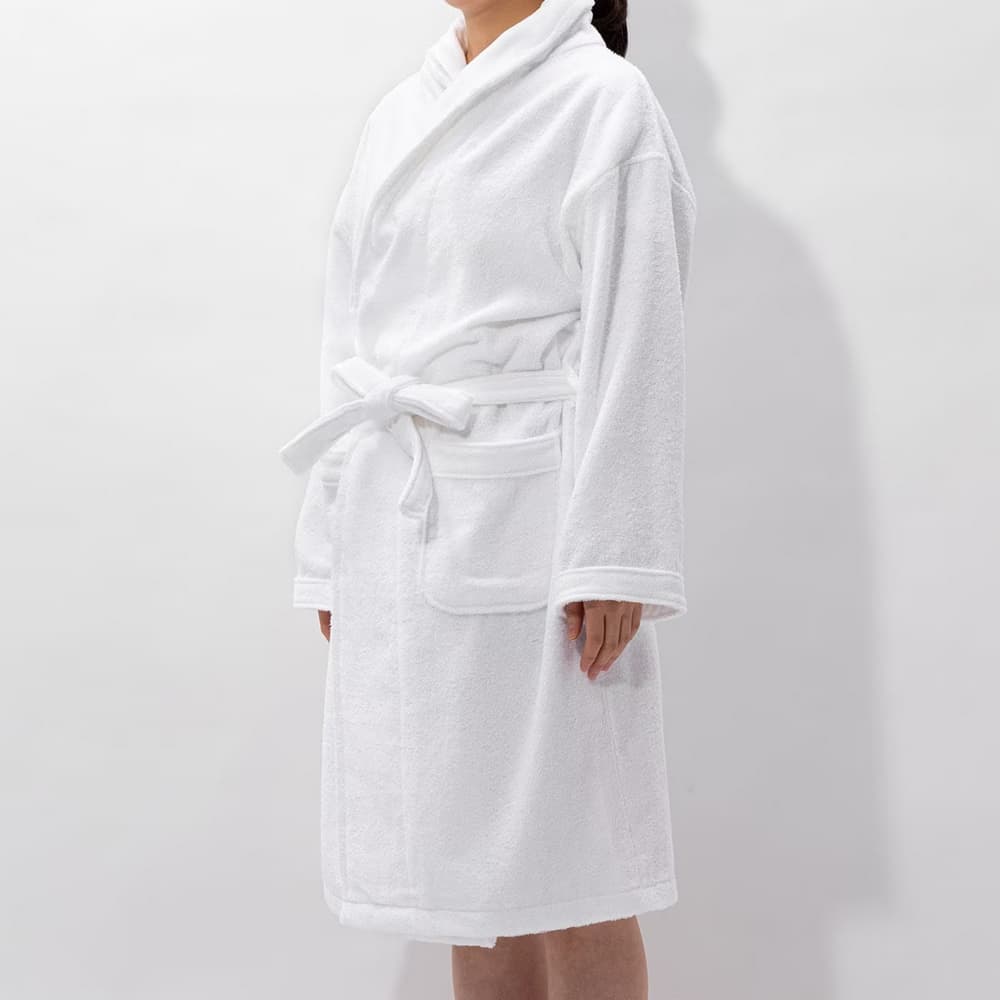 【NITORI 宜得利家居】(網購限定)純棉浴袍 COR-002 WH M (EC)