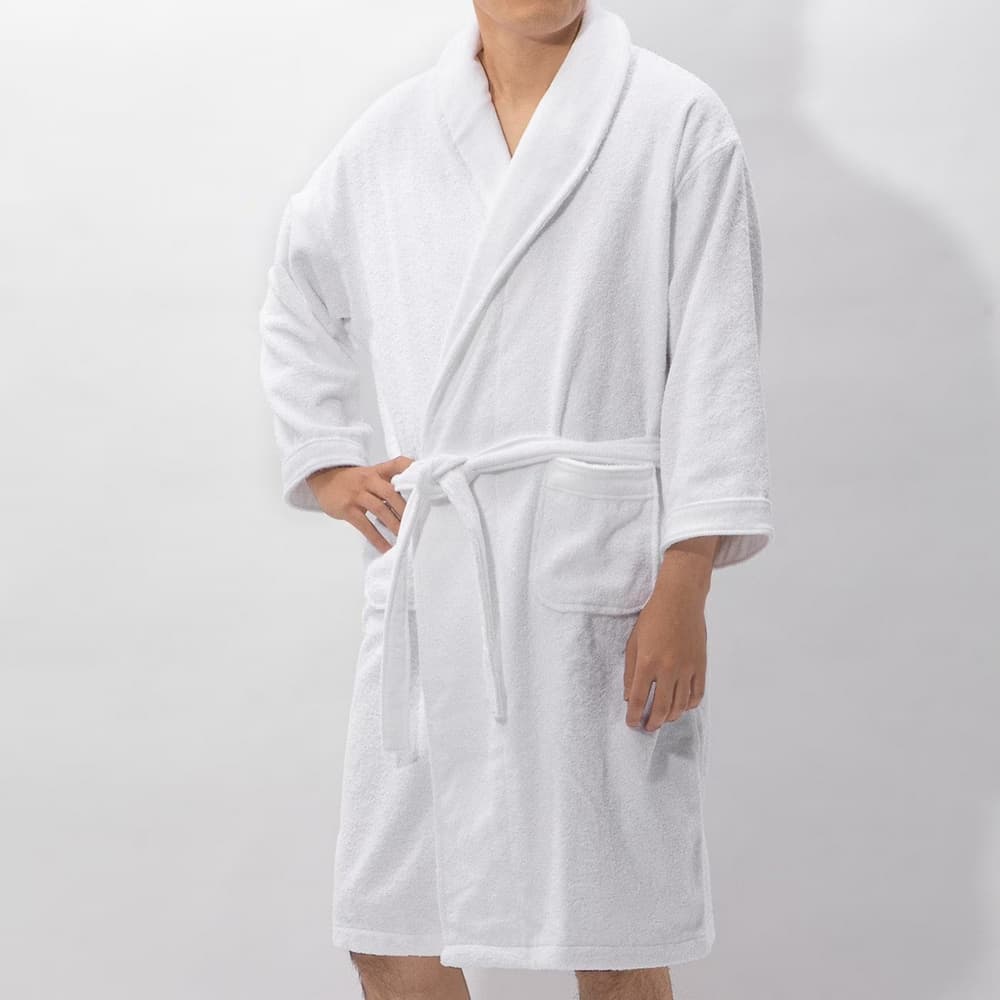 【NITORI 宜得利家居】(網購限定)純棉浴袍 COR-002 WH L (EC)