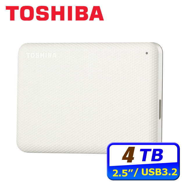 TOSHIBA Canvio Advance V10 4TB 2.5吋行動硬碟-白