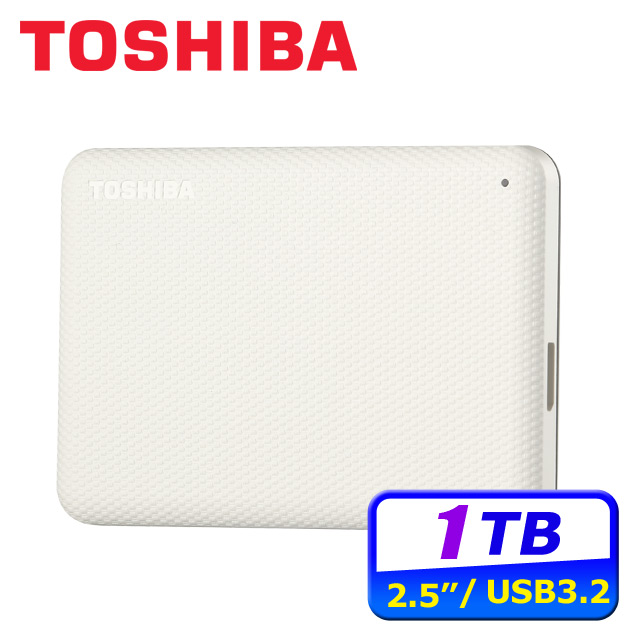 TOSHIBA Canvio Advance V10 1TB 2.5吋行動硬碟-白