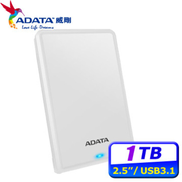 ADATA 威剛 HV620S 1TB(白) 2.5吋行動硬碟