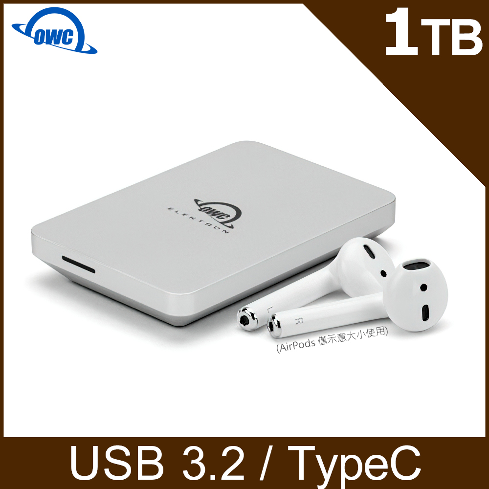 OWC Envoy Pro Elektron ( 1TB M.2 SSD ) 最堅固的微型 USB-C 隨身碟