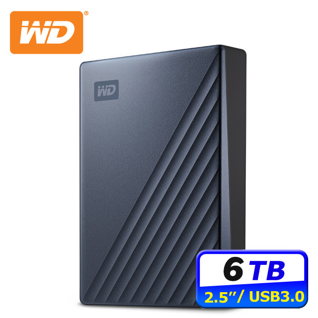 WD My Passport Ultra 6TB USB-C 2.5吋行動硬碟(星曜藍)