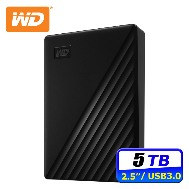 WD 威騰 My Passport 5TB 2.5吋行動硬碟-黑(WDBPKJ0050BBK-WESN)