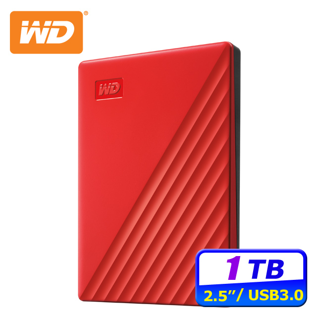 WD My Passport 1TB 2.5吋行動硬碟-紅(WDBYVG0010BRD-WESN)