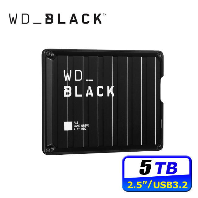 WD 黑標 P10 Game Drive 5TB 2.5吋電競行動硬碟(WDBA3A0050BBK-WESN)