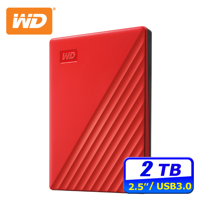 WD My Passport 2TB 2.5吋行動硬碟-紅(WDBYVG0020BRD-WESN)