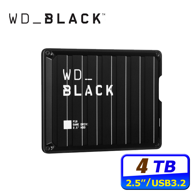 WD 黑標 P10 Game Drive 4TB 2.5吋電競行動硬碟(WDBA3A0040BBK-WESN)