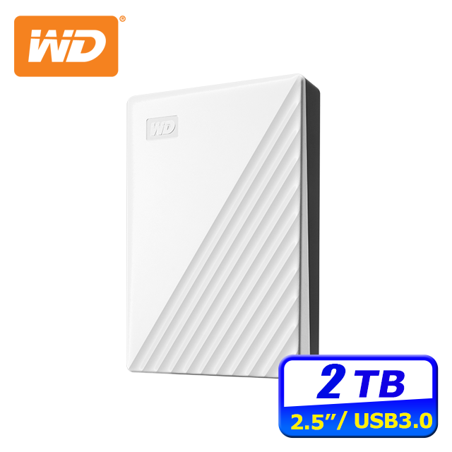 WD 威騰 My Passport 2TB 2.5吋行動硬碟-白(BYVG0020BWT-WESN)