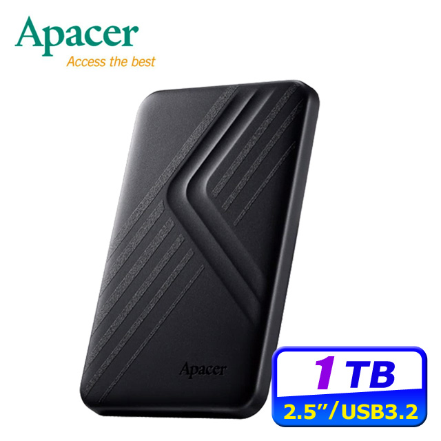 Apacer宇瞻 AC236 1TB 2.5吋行動硬碟-黑