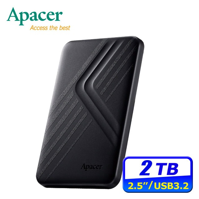 Apacer宇瞻 AC236 2TB 2.5吋行動硬碟-黑