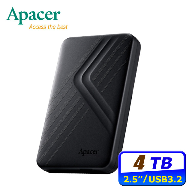 Apacer宇瞻 AC236 4TB 2.5吋行動硬碟-黑
