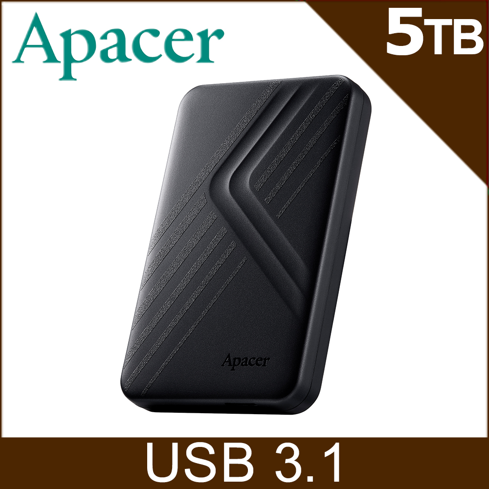 Apacer宇瞻 AC236 5TB 2.5吋行動硬碟-黑