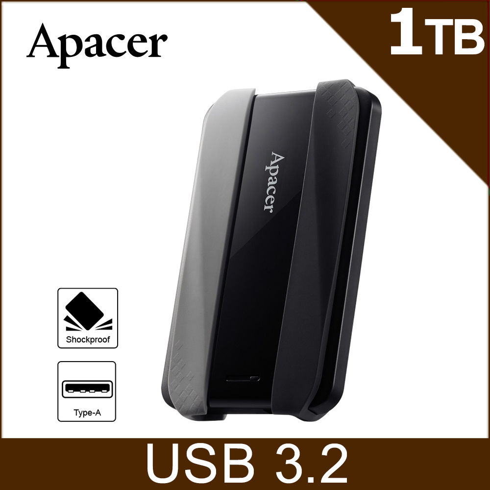 Apacer宇瞻 AC533 1TB 2.5吋行動硬碟-黑