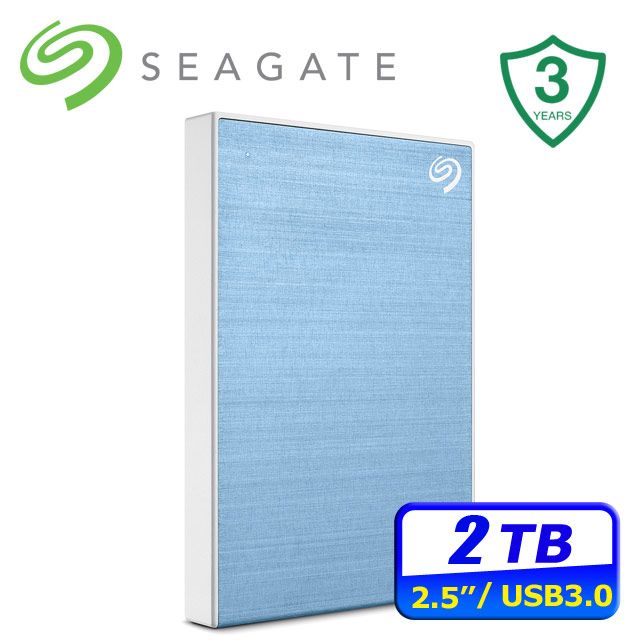 Seagate One Touch 2TB 2.5吋行動硬碟-冰川藍(STKY2000402)