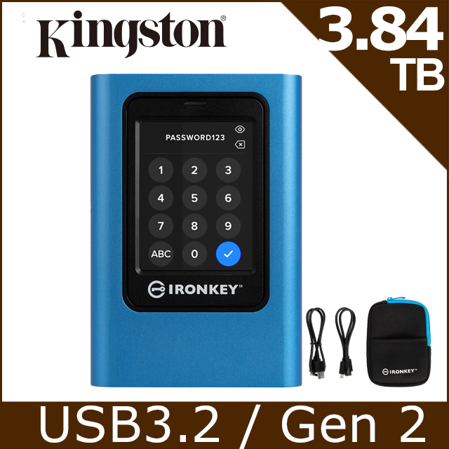 金士頓 Kingston IronKey Vault Privacy 80 3.84TB 加密外接固態硬碟 (IKVP80ES/3840G)