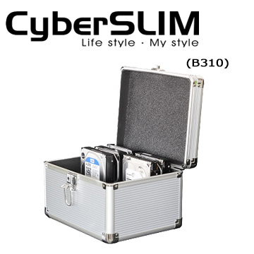 CyberSLIM B310 鋁殼硬碟保險箱 防震防摔 可放10顆3.5吋硬碟碟