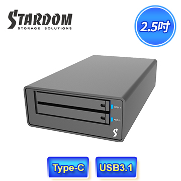 STARDOM MR2-B31-B USB3.1 Gen2 Type-C 2bay 硬碟外接盒