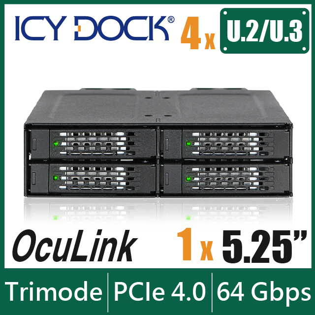ICY DOCK 6層式 2.5 U.2/U.3 NVMe SSD PCIe 4.0 硬碟抽取盒