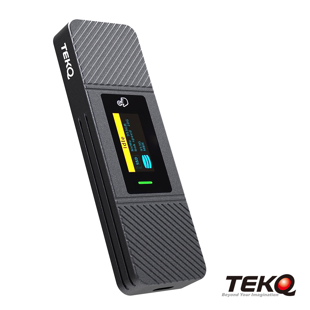 【TEKQ】DashDrive 智能顯示 M.2 SSD 外接盒 0GB 灰