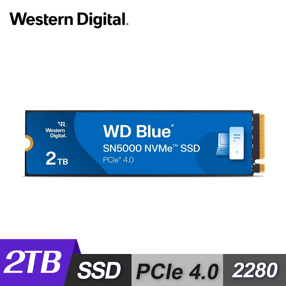 WD 威騰 藍標 SN5000 2TB Gen4 M.2 NVMe PCIe SSD 固態硬碟