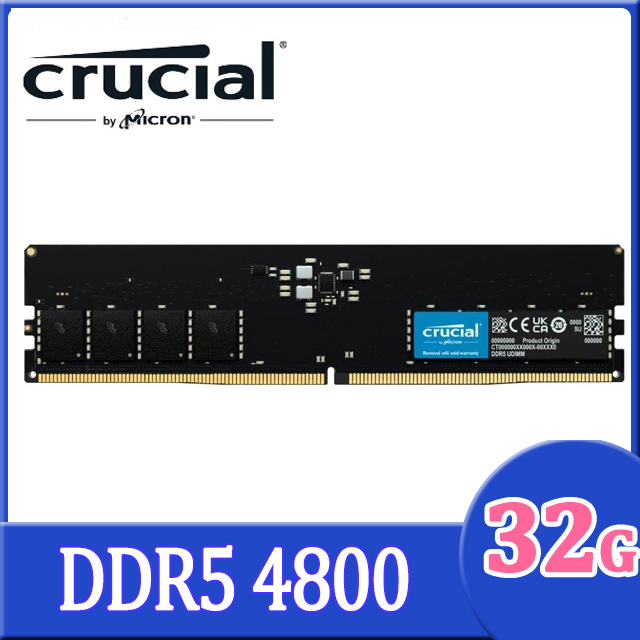 Micron Crucial 美光 DDR5 4800 32G 桌上型記憶體(CT32G48C40U5)