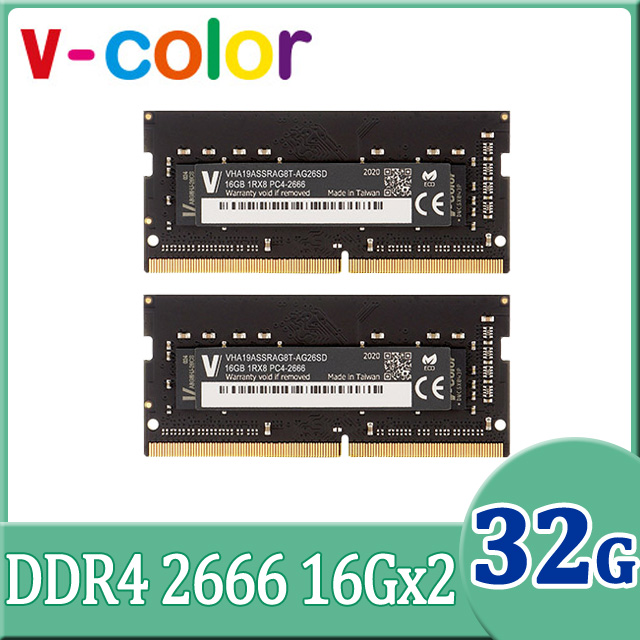 v-color 全何 32GB (16GBx2) DDR4 2666MHz Apple 專用筆記型記憶體