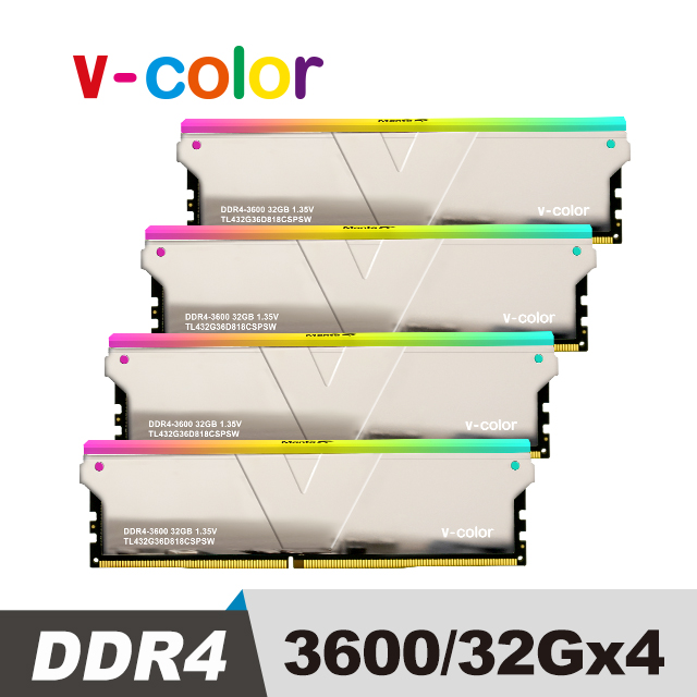 Skywalker Plus系列 DDR4 3600 128GB(32GBx4) RGB 桌上型記憶體