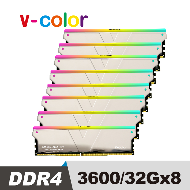 Skywalker Plus系列 DDR4 3600 256GB(32GBx8) RGB 桌上型記憶體