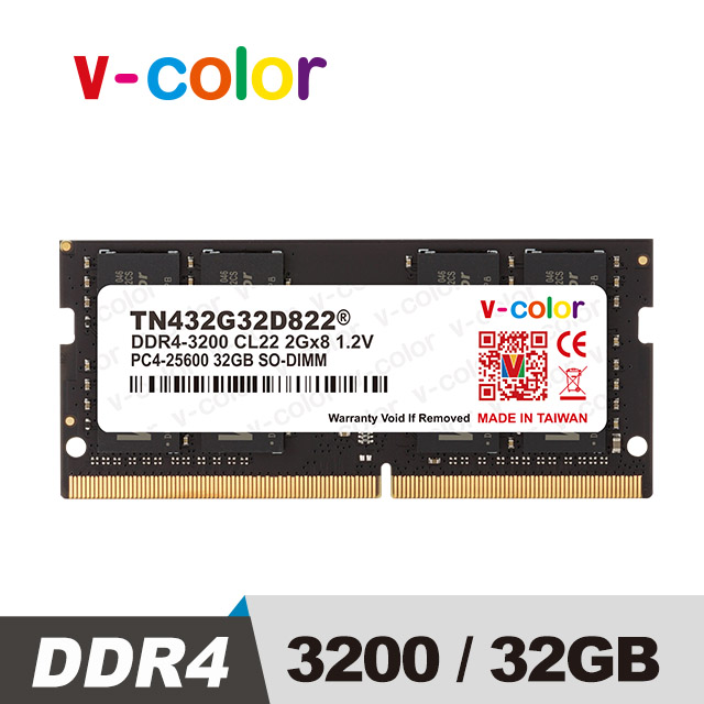 v-color 全何 32GB (32GBx1) DDR4 3200MHz 筆記型記憶體