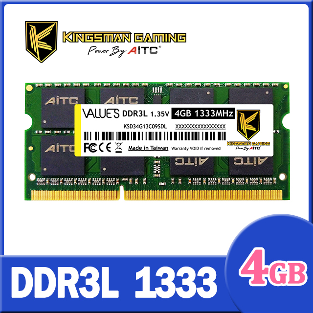 AITC 艾格 Value S DDR3L 4GB 1333 筆記型記憶體
