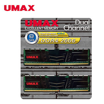 UMAX DDR4 2666 8GB(4GBx2) 桌上型記憶體