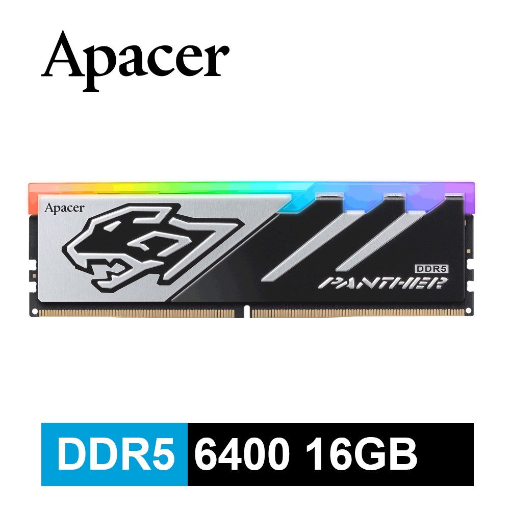 Apacer宇瞻 Panther DDR5 6400 16GB RGB 桌上型電競記憶體