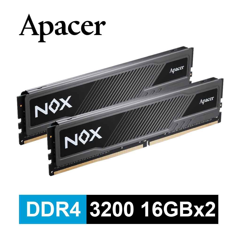 Apacer宇瞻 NOX DDR4 3200 32G(16GBx2)桌上型超頻電競記憶體